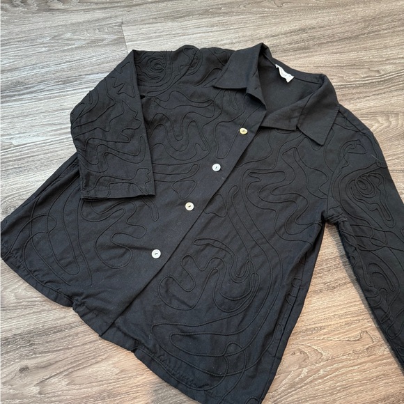 Linen Blend Textured Button-Up or Jacket m- L - Picture 8 of 17